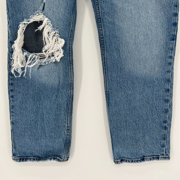 Abercrombie & Fitch The Dad High Rise Jeans Distressed Denim Size 27/4 Short 4P - Picture 3 of 12
